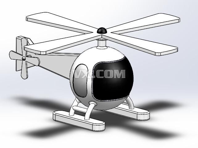 卡通直升飞机_solidworks