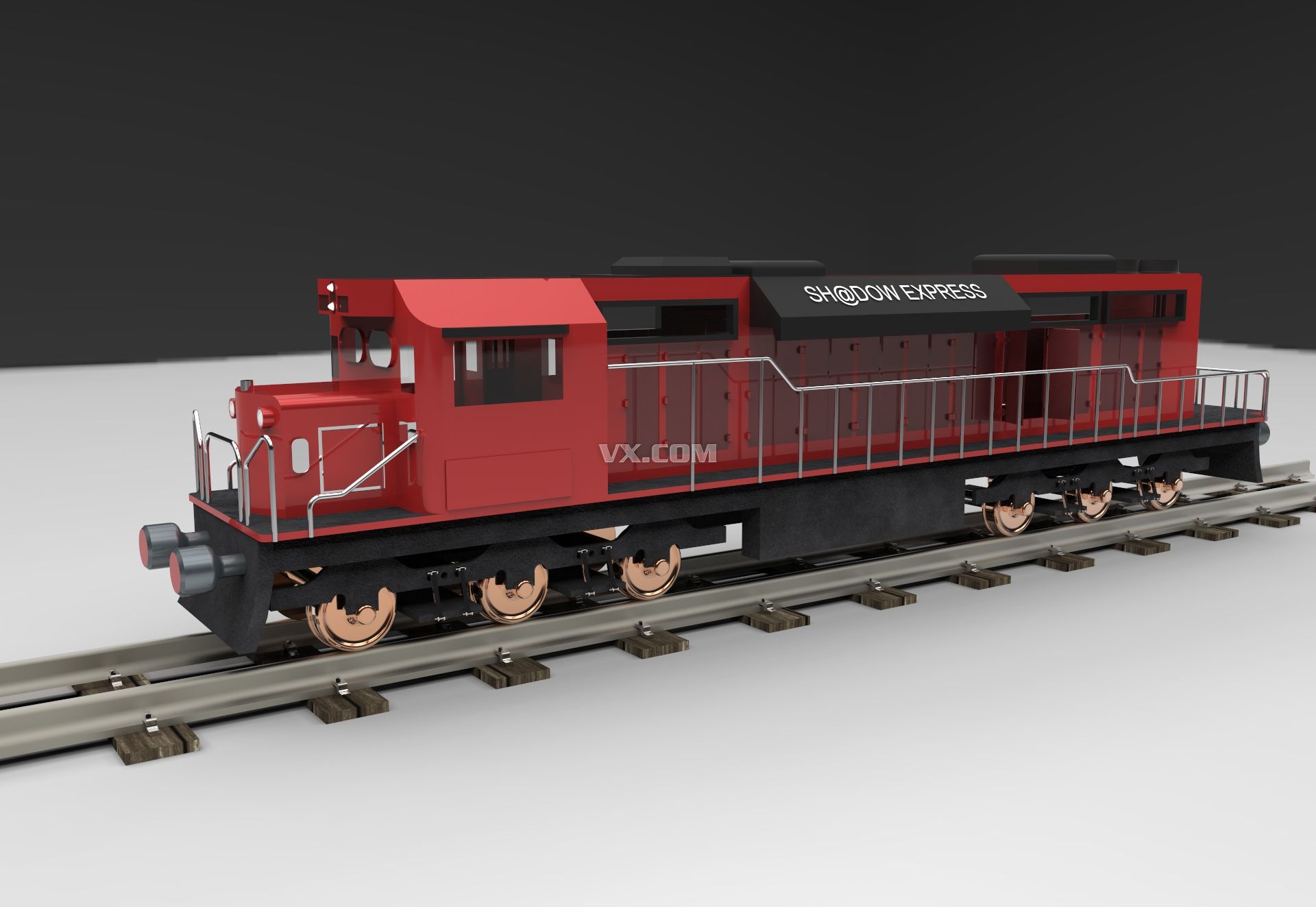 火车头结构和3d模型
