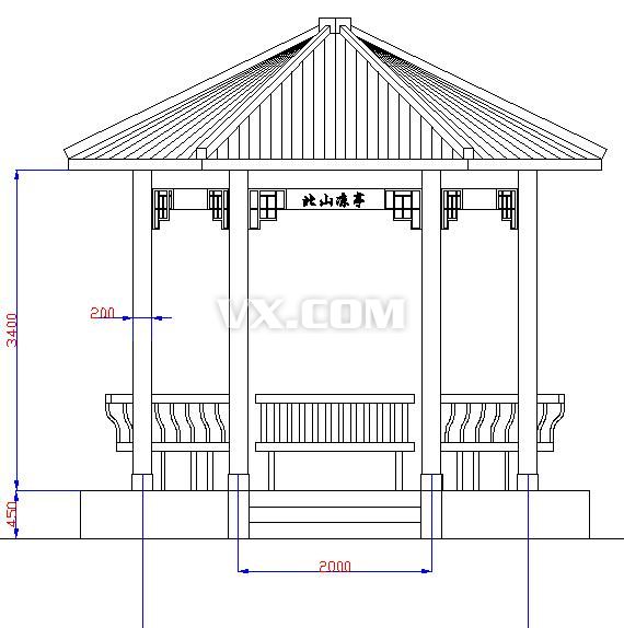 六角凉亭设计图纸_autocad/zwcad