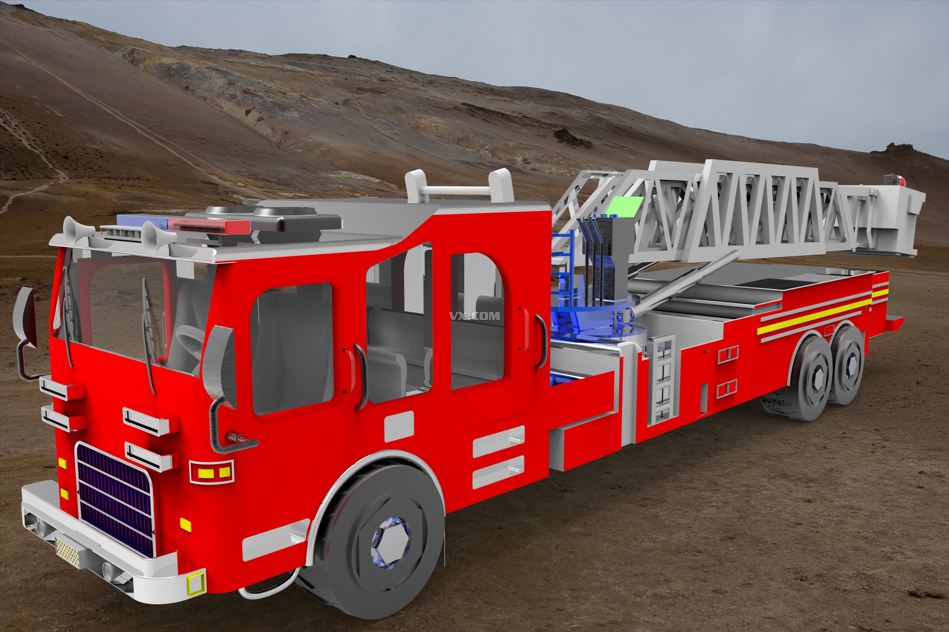 消防交通工具简笔画