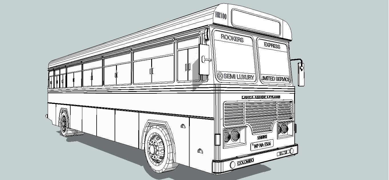 公交车_sketchup_交通工具