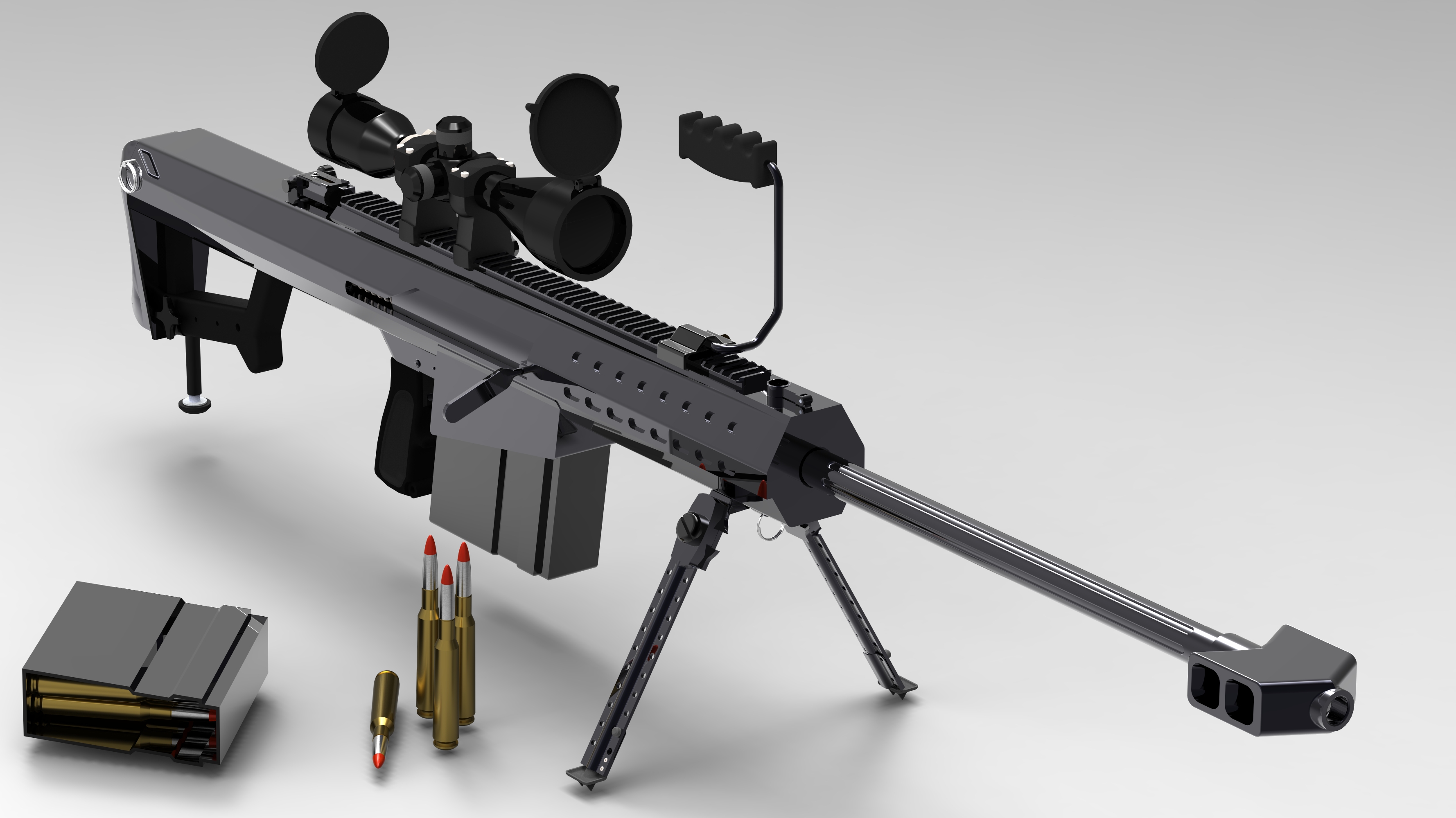 德国G22/AWM-F 狙击步枪建模渲染|三维|机械/交通|LOVE_BELLA_YAO - 原创作品 - 站酷 (ZCOOL)