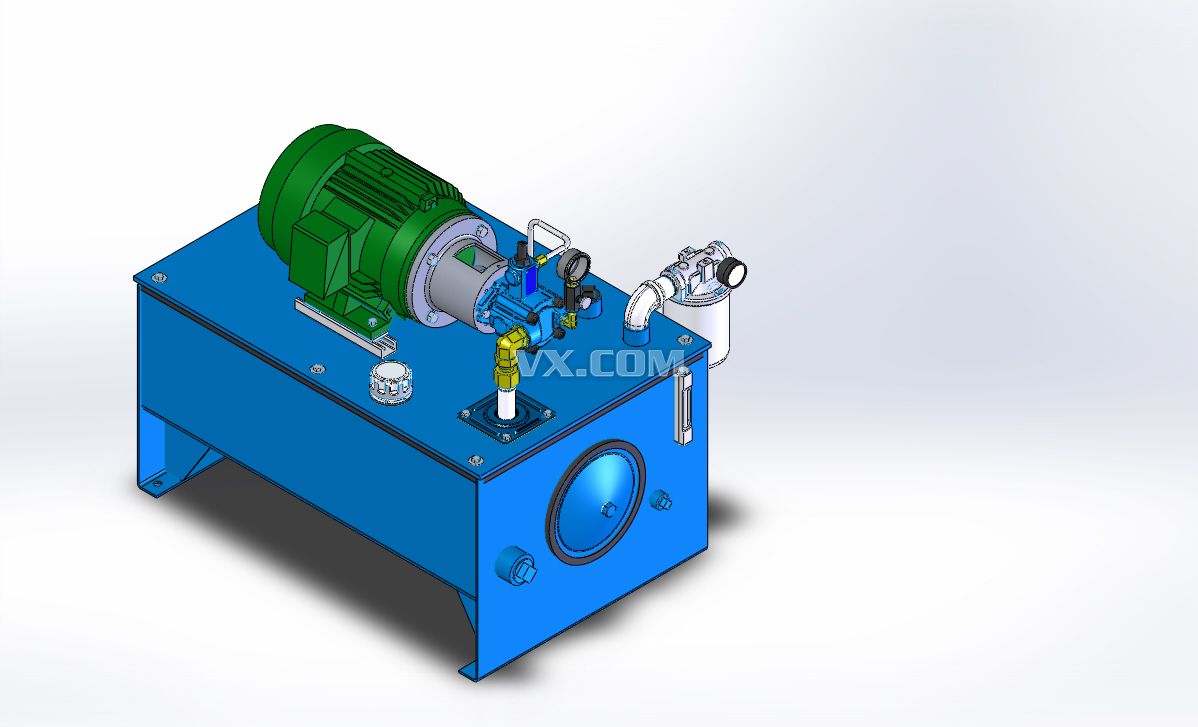 液压泵站_solidworks_机械设备_3d模型_图纸下载_微小网